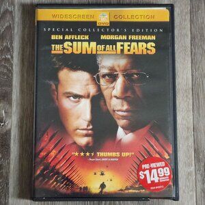 The Sum of All Fears DVD 2002 Paramount Pictures Ben Affleck Morgan Freeman